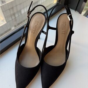SCHUTZ Black Slingback Heels